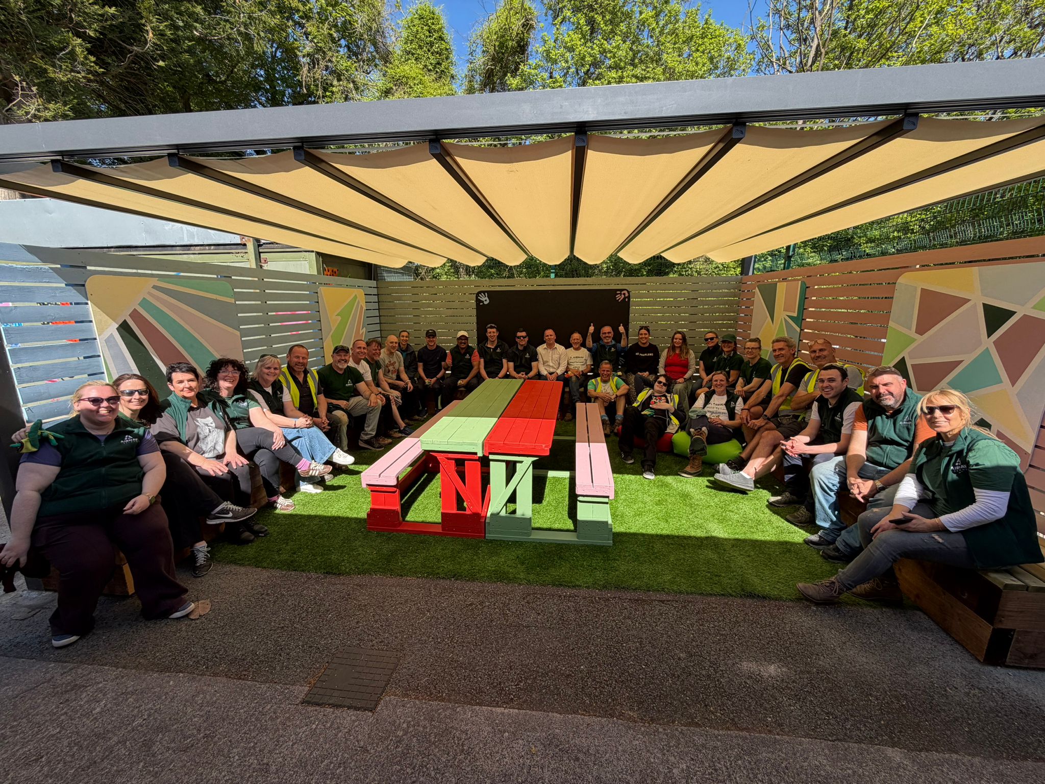 Volunteers from Airnav at the new outdoor classroom, May 2026